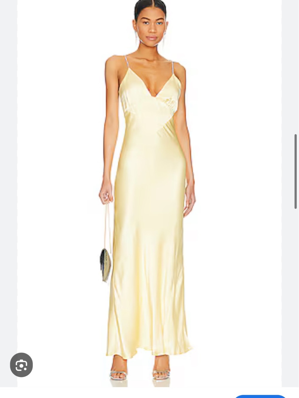 Bardot Satin Slip Maxi Dress in Pale Yellow